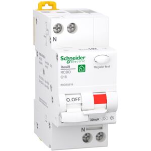 Schneider Electric Schneider Resi9 Kombiafbryder Hpfi 1p+n 16a, Hvid