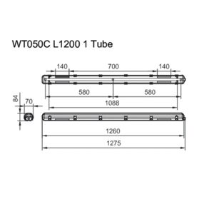 Philips Ledinaire Industriarmatur Wt050c Til 1 X Led Rør 1200 Mm