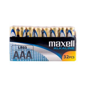 Lakuda Maxell Long Life Alkaline Aaa / Lr03 Shrink Batterier, 32 Stk.