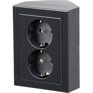 ABB - Hjørne Stikkontakt Dobbelt Schuko 16a - Antracite - Electrical outlet ABB - Hjørne Stikkontakt Dobbelt Schuko 16a - Antracite - Electrical outlet