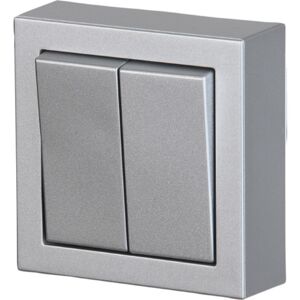ABB Afbryder Dobbelt Korrespondance Komplet Udvendig 16a Alu ABB Afbryder Dobbelt Korrespondance Komplet Udvendig 16a Alu