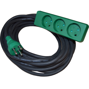DVA Blue Electric Stikdåse Med 3 Udtag, Slagfast, Med Jord, 25 Meter, Grøn/sort DVA Blue Electric Stikdåse Med 3 Udtag, Slagfast, Med Jord, 25 Meter, Grøn/sort