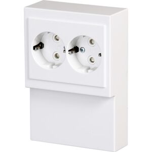 Abb Impressivo Dobbelt Schuko Panelstikkontakt, Hvid Abb Impressivo Dobbelt Schuko Panelstikkontakt, Hvid