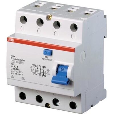 ABB F204A-100/0,3 - Differentialafbryder - 4 poler ABB F204A-100/0,3 - Differentialafbryder - 4 poler