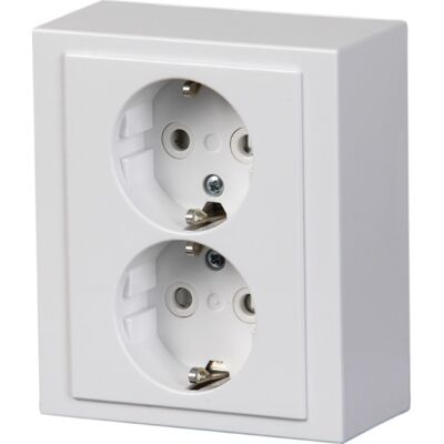 ABB UDT2-16A-WH Dobbelt Schuko-stikkontakt Hvid - Stikkontakt ABB UDT2-16A-WH Dobbelt Schuko-stikkontakt Hvid - Stikkontakt