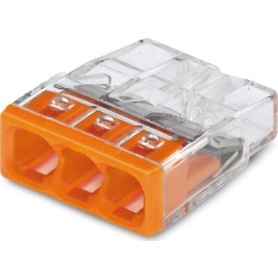 100 Stk Wago Samlemuffe 3x0,5-2,5 Mm², Orange 100 Stk Wago Samlemuffe 3x0,5-2,5 Mm², Orange