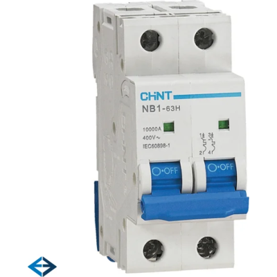 6 Stk Automatsikring Chint Nb1-63h, B 6a 2p, 10ka 6 Stk Automatsikring Chint Nb1-63h, B 6a 2p, 10ka