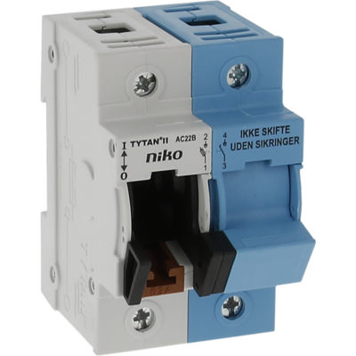 Niko Tytan 2 Overcurrent-bryder - 230V AC, 2-63A, DIN-skinne Niko Tytan 2 Overcurrent-bryder - 230V AC, 2-63A, DIN-skinne