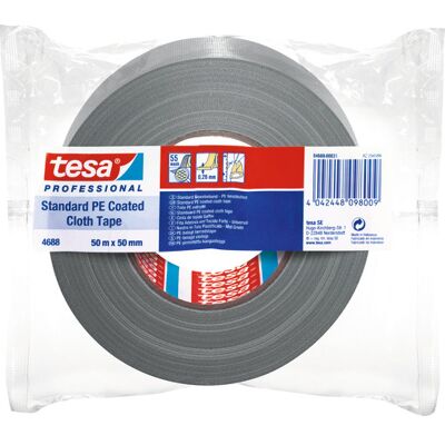 Tesa Lærredstape 4688 50 Mm X 50 M, Grå Tesa Lærredstape 4688 50 Mm X 50 M, Grå