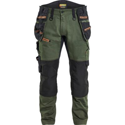 Blåkläder Workwear Striker Håndværkerbukser Med 2-Vejs Stretch, Grøn/rust, Str. C64 Blåkläder Workwear Striker Håndværkerbukser Med 2-Vejs Stretch, Grøn/rust, Str. C64