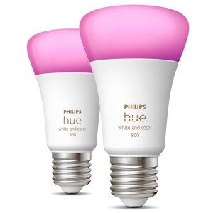 Philips Hue White Color Ambiance E27 Standardpære, 2-Pak, 6,5w