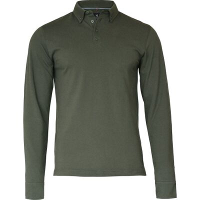 Nimbus Carlington Langærmet Polo T-Shirt, Olivengrøn, L Nimbus Carlington Langærmet Polo T-Shirt, Olivengrøn, L