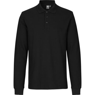 ID Identity Id Langærmet Polo T-Shirt Med Stretch, Sort, L ID Identity Id Langærmet Polo T-Shirt Med Stretch, Sort, L