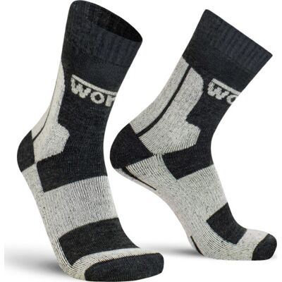 Worik Mohair Strømper Med Uld, Lysegrå Melange/sort, 44-46 Worik Mohair Strømper Med Uld, Lysegrå Melange/sort, 44-46