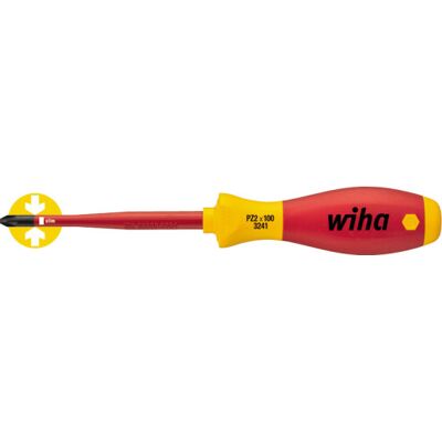 Wiha Softfinish Slimfix Pz2 Skruetrækker, 1000v Wiha Softfinish Slimfix Pz2 Skruetrækker, 1000v