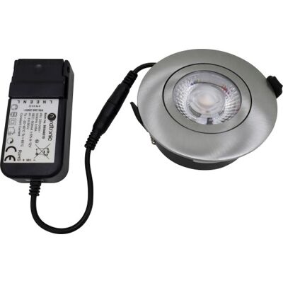 Nordtronic Low Profile Flexible Indbygningsspot, Driver, Ø8,3 Cm, Ctw, Børstet Alu Nordtronic Low Profile Flexible Indbygningsspot, Driver, Ø8,3 Cm, Ctw, Børstet Alu