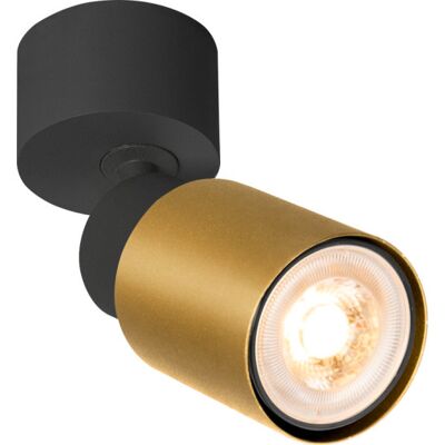 SLV Puri Cw Væg- Og Loftlampe Sort/guld Gu10 6w Ip20 SLV Puri Cw Væg- Og Loftlampe Sort/guld Gu10 6w Ip20