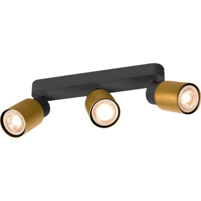SLV Puri Cw Væg- Og Loftlampe Sort/guld Gu10 6w Ip20 SLV Puri Cw Væg- Og Loftlampe Sort/guld Gu10 6w Ip20
