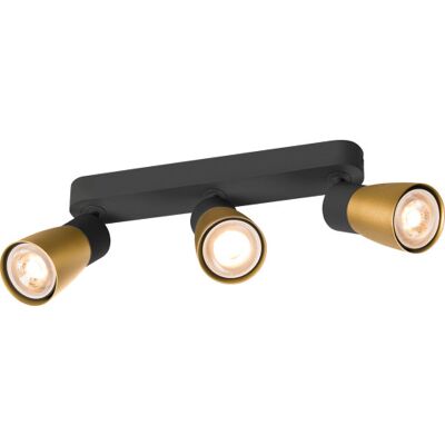 SLV Puri Cw Væg- Og Loftlampe Sort/guld Gu10 6w Ip20 SLV Puri Cw Væg- Og Loftlampe Sort/guld Gu10 6w Ip20