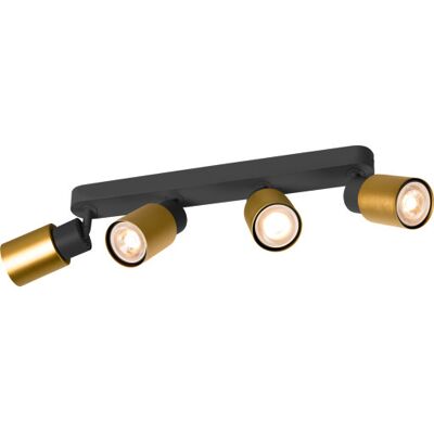 SLV Puri Cw Væg- Og Loftlampe Sort/guld Gu10 6w Ip20 SLV Puri Cw Væg- Og Loftlampe Sort/guld Gu10 6w Ip20