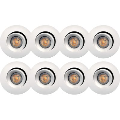 Sg Armaturen Junistar Bio Indbygningsspot, 2700k, Hvid, 8-Pak Sg Armaturen Junistar Bio Indbygningsspot, 2700k, Hvid, 8-Pak