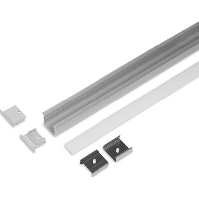 HiluX Aluminiumsprofil Model L (Indbyg) 20mm Led Strip, Lgd 1m, Alu HiluX Aluminiumsprofil Model L (Indbyg) 20mm Led Strip, Lgd 1m, Alu