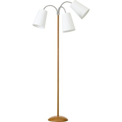 Nielsen Light Salsa Gulvlampe, Træ Med Hvide Skærme Nielsen Light Salsa Gulvlampe, Træ Med Hvide Skærme