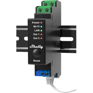 Shelly Pro 2pm Wifi Relæ/jalousi 2 Kanaler Effektmåling 230v