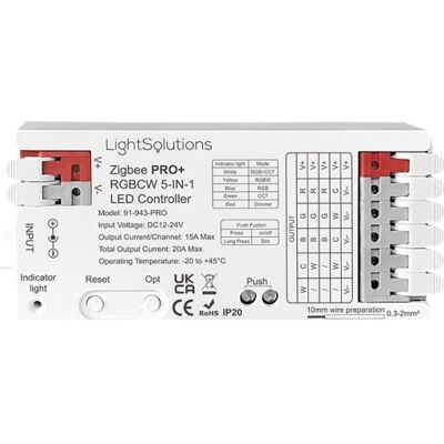 Hilux Zigbee Pro+ Rgbcw Led Controller, 12/24v Hilux Zigbee Pro+ Rgbcw Led Controller, 12/24v