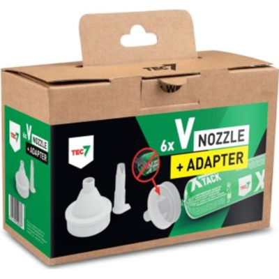 12 Stk V- Dyse + Adapter Til Tec7 Foliepose 12 Stk V- Dyse + Adapter Til Tec7 Foliepose