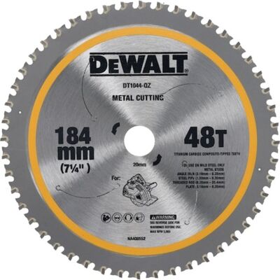 Dewalt Rundsavklinge Til Akkusave, Ø184/20 Mm, 48 Td., Til Metal Dewalt Rundsavklinge Til Akkusave, Ø184/20 Mm, 48 Td., Til Metal