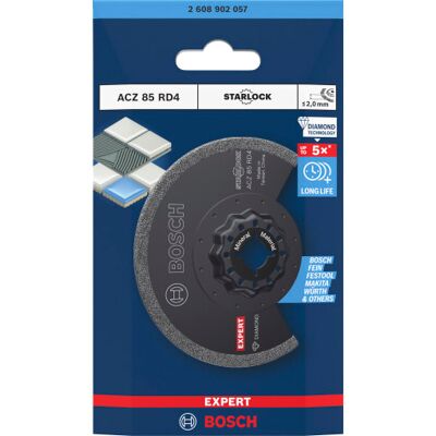 Bosch Starlock Savklinge Acz85rd4, Halvrund 85 Mm, Diamant Bosch Starlock Savklinge Acz85rd4, Halvrund 85 Mm, Diamant