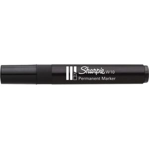 Sharpie Permanent Marker W10, Skrå Spids, Sort Sharpie Permanent Marker W10, Skrå Spids, Sort