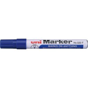12 Stk Uni-Ball Permanent Marker 520f, Rund Spids, 1-3 Mm, Blå 12 Stk Uni-Ball Permanent Marker 520f, Rund Spids, 1-3 Mm, Blå