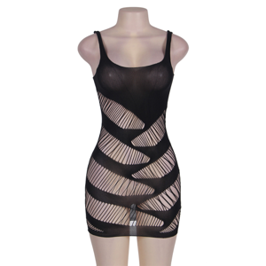 Ohyeah Striped Cutout Mini Chemise Dress - M