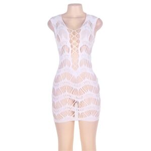 Ohyeah Crocheted Lace Hollow-Out Chemise Dress - XL