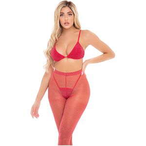 Pink Lipstick Lingerie Tall Order 3Pc Legging Set Red One Size