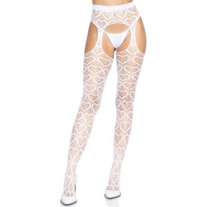 Leg Avenue Heart Net Suspender Hose