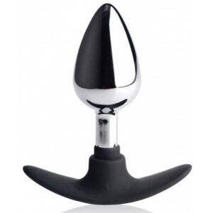 Master Series Dark Invader Anal Plug Metal With Silicone - Medium