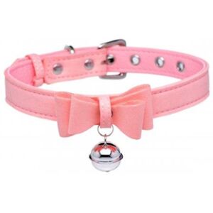 Master Series Golden Kitty Collar With Cat Bell - Pink