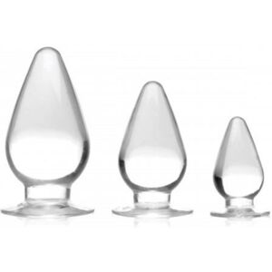 Master Series Triple Cones Anal Plug Set Of 3 - Clear