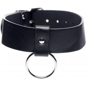 Strict Black Vegan Collar With Ring