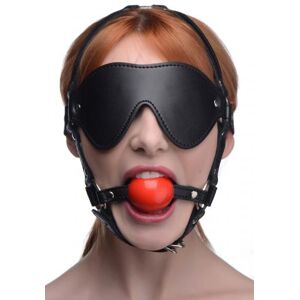 Strict Kinky Adjustable Harness With Blindfold And Ball Gag