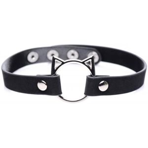 Master Series Kinky Kitty Ring Slim Choker - Black