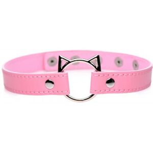 Master Series Kinky Kitty Ring Slim Choker - Pink