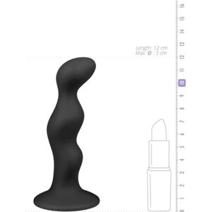 Easytoys Anal Collection Ribbad Svart Silikondildo