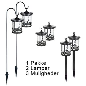 Duracell Havelampe eller lanterne i rustfrit stål 7,5 lumen - 2 stk. - DURACELL lamper > DURACELL solcellelamper - DURACELL - Spotshop