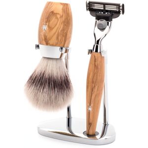 Mühle barbersæt med Mach3 Skraber, Børste og Holder, Kosmo, Oliventræ