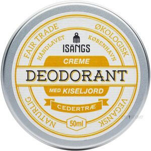 Isangs Creme Deodorant med Kiseljord, Cedertræ, 50 ml.