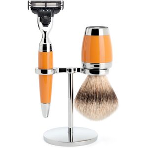 Mühle Barbersæt med Mach3 Skraber, Barberkost og Holder, Stylo, Butterscotch